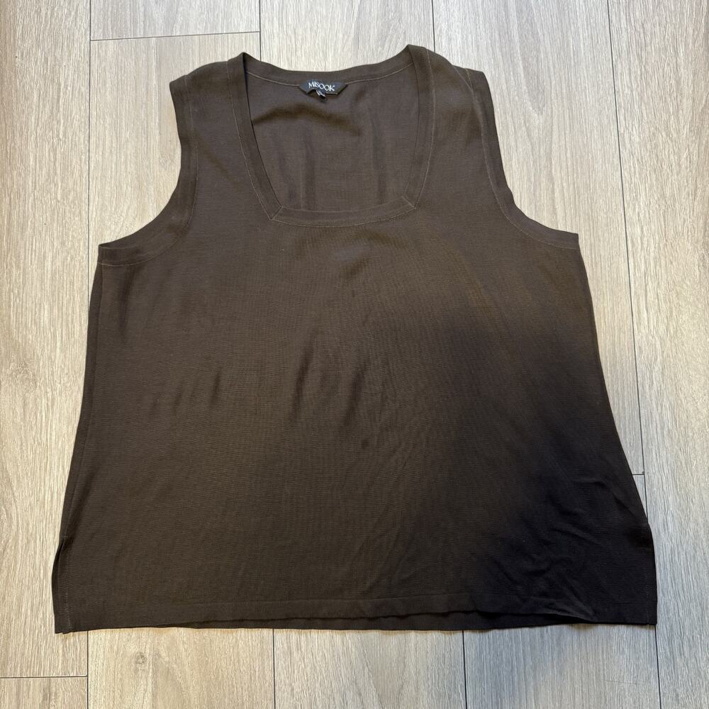Misook Brown Sleeveless Classic Tank Top Women's XL Stretch